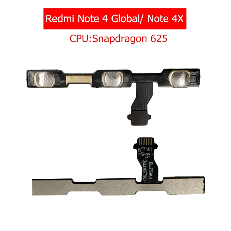 

for Xiaomi Redmi Note 4 Global/ Note 4X Power Volume Flex Cable Side Key Button On Off Switch Flex Cable Repair Spare Parts