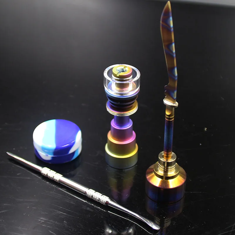 Rainbow Titanium Nail Rainbow Color Titanium straight sword Carb Cap