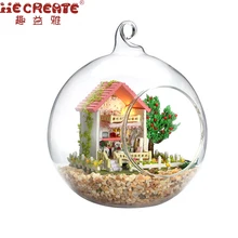 Мебель DIY Кукольный дом Wodden Miniatura кукольные домики комплект мебели стеклянная крышка собрать кукольный домик игрушки для детей подарок