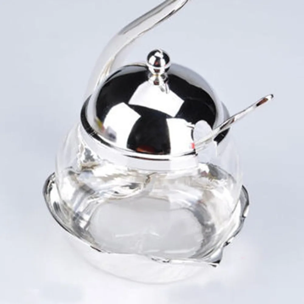 NAI YUE цинковый сплав кухонная бутылка для приправ Лебедь дизайн сахар соль кофе резервуар для хранения с кухонная Ложка инструменты