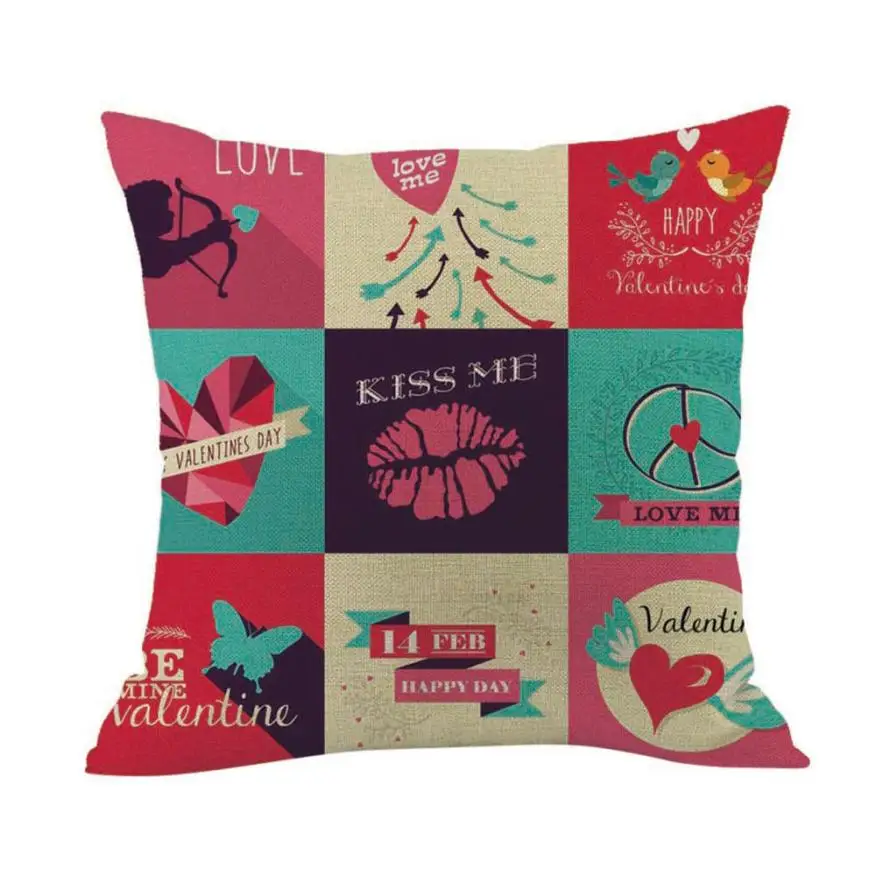 2018 наволочка 45*45 Happy Valentine Наволочки хлопок белье Диван Чехлы Home Decor Тип B Бесплатная доставка JA9