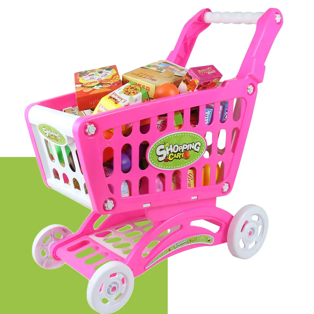 Shopping Cart Fruit Vegetables Simulation Set Kids Children Market