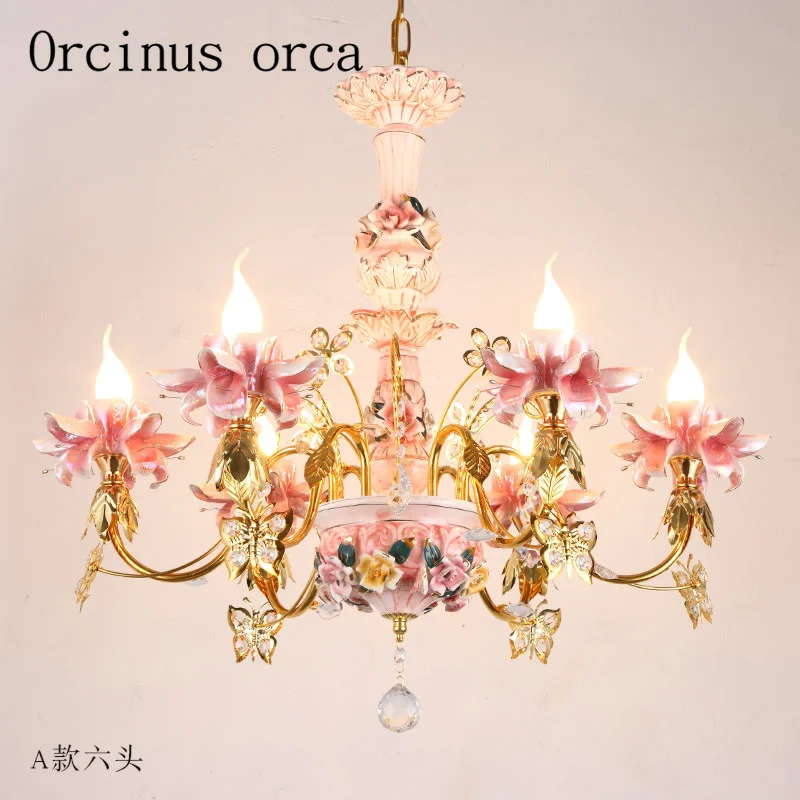 Candelabro de cristal de lujo para Jardín Francés, sala de estar europea, restaurante, princesa