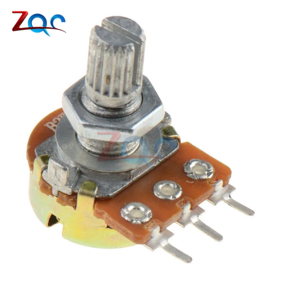 

5Pcs WH148 B1K Linear Potentiometer 3Pin Shaft With Nuts And Washers Ohm Linear Taper Rotary Potentiometers b1k