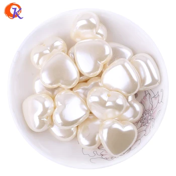 

Cordial Design 70Pcs/Lot Valentine's Day Style 25mm Ivory Color Heart Acrylic Pearl Statement Beads For DIY Jewelry CDWB-517779