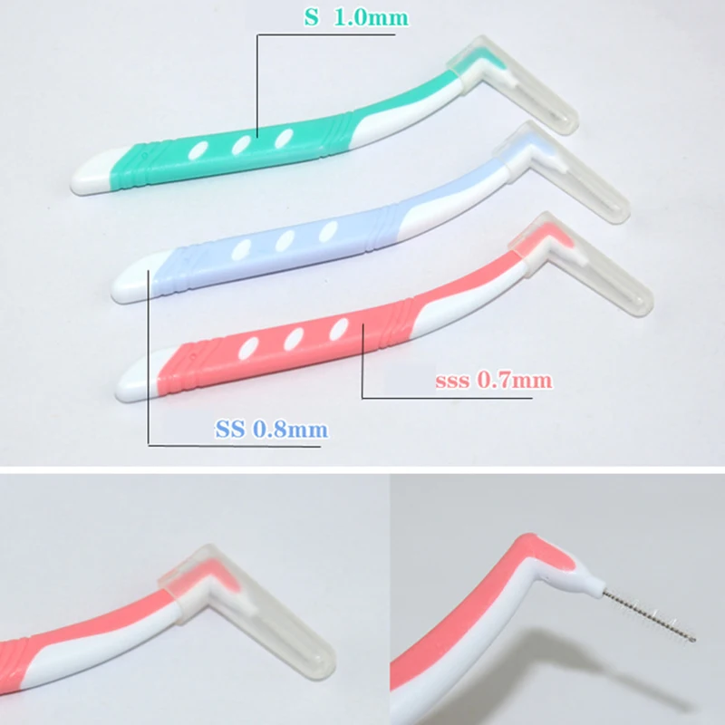1 предмет. 0,7/0,8/1,0/1,2 мм для ухода за межзубным пространством кисти формы зубной нити Ортодонтическая зубная щетка для ухода за полостью рта Зубная щётка для чистки