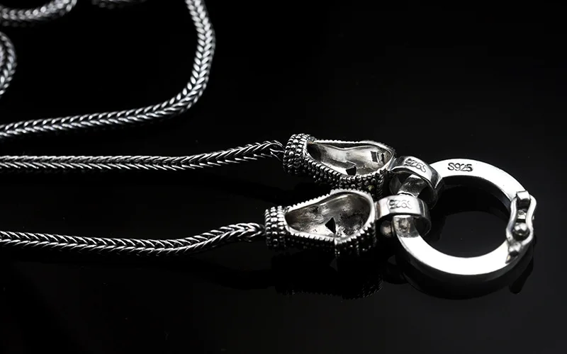Тайское серебряное длинное ожерелье с цепочкой для женщин и мужчин, 925 пробы Серебряное ожерелье с подвеской из марказита, размер s 1,5 мм, ожерелье для пары