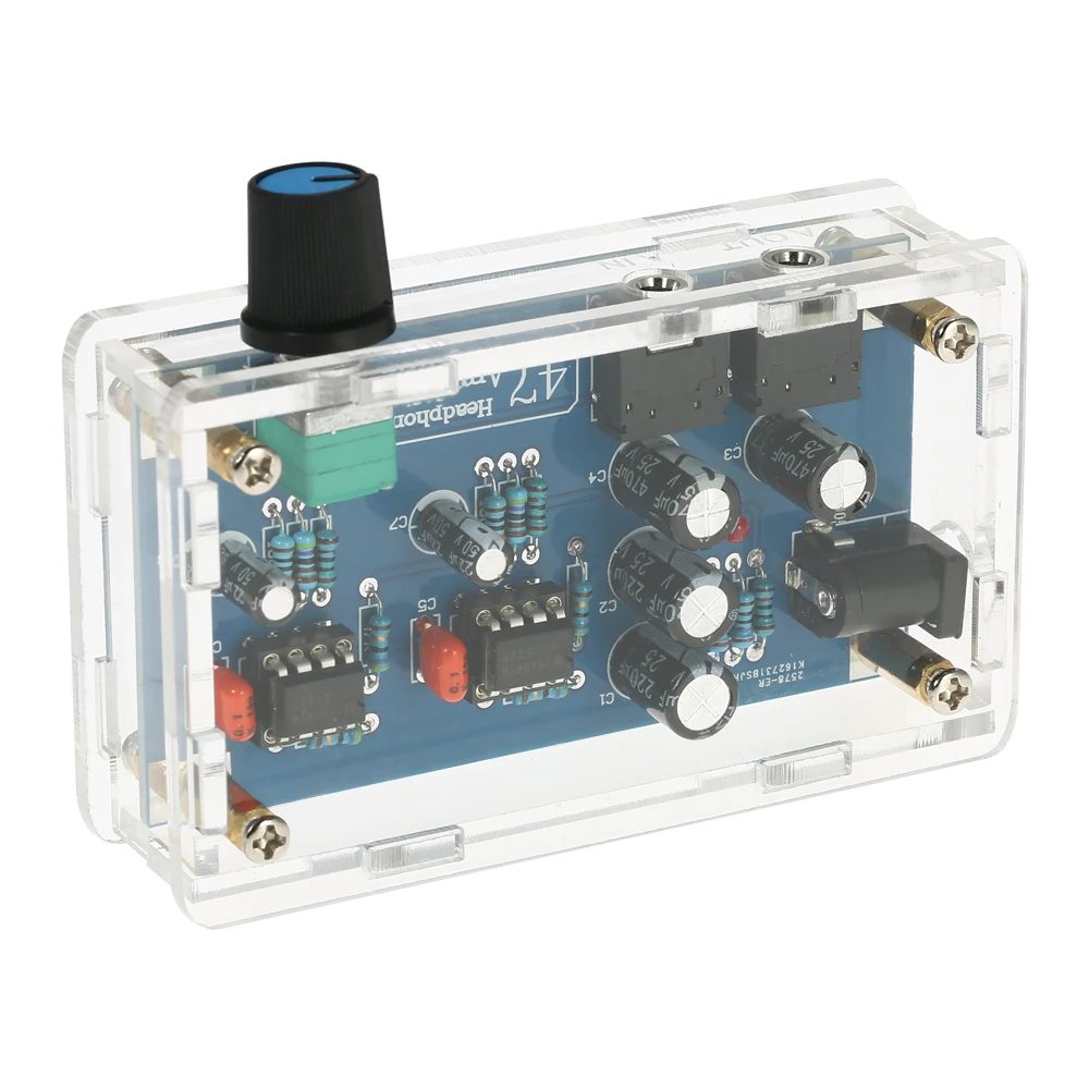 Усилитель для наушников DIY PCB AMP Kit 47 HIFI NE5532 с прозрачным чехлом один источник