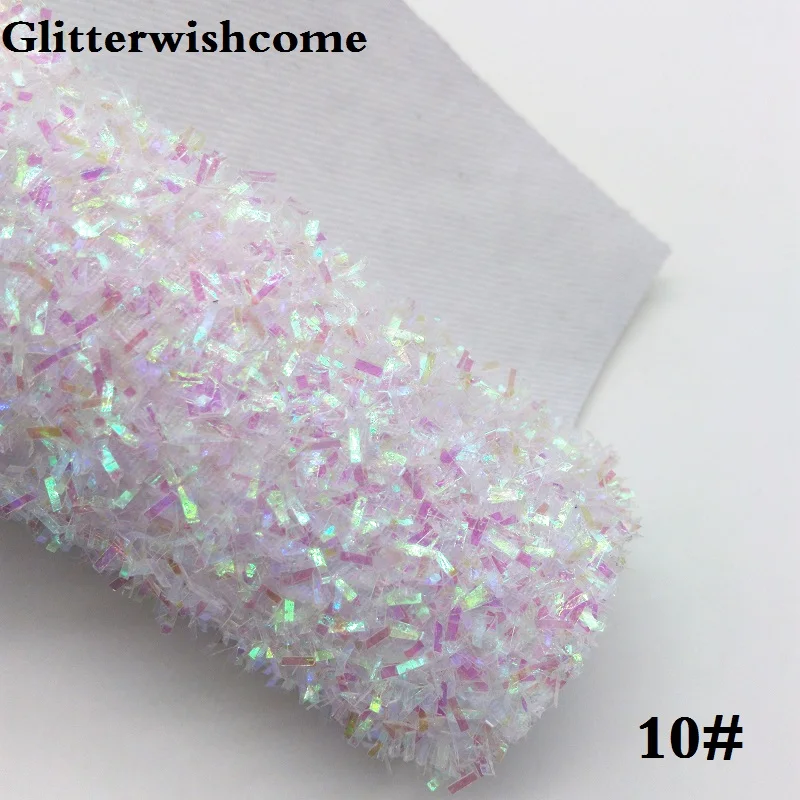 Glitterwishcome 30X134 см мини ролл синтетическая кожа, Fluo с эффектом блестящей кожи, ткань винил для Луки, GM039 - Цвет: 10