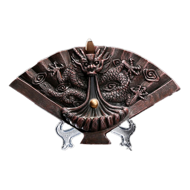 Продажа Керамика обратного Ладан горелки Творческий дом Декор Дракон Ладан держатель кадило пуля Ладан конусов Будды аромат горелки E $