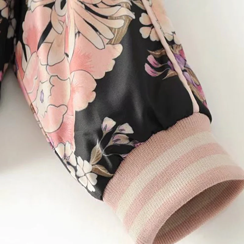 Goedkoop Boho Vintage Bloemenprint Bomberjack Jas Vrouwen 2020 Mode O Hals Streetwear Bovenkleding Casual Casaco Femme