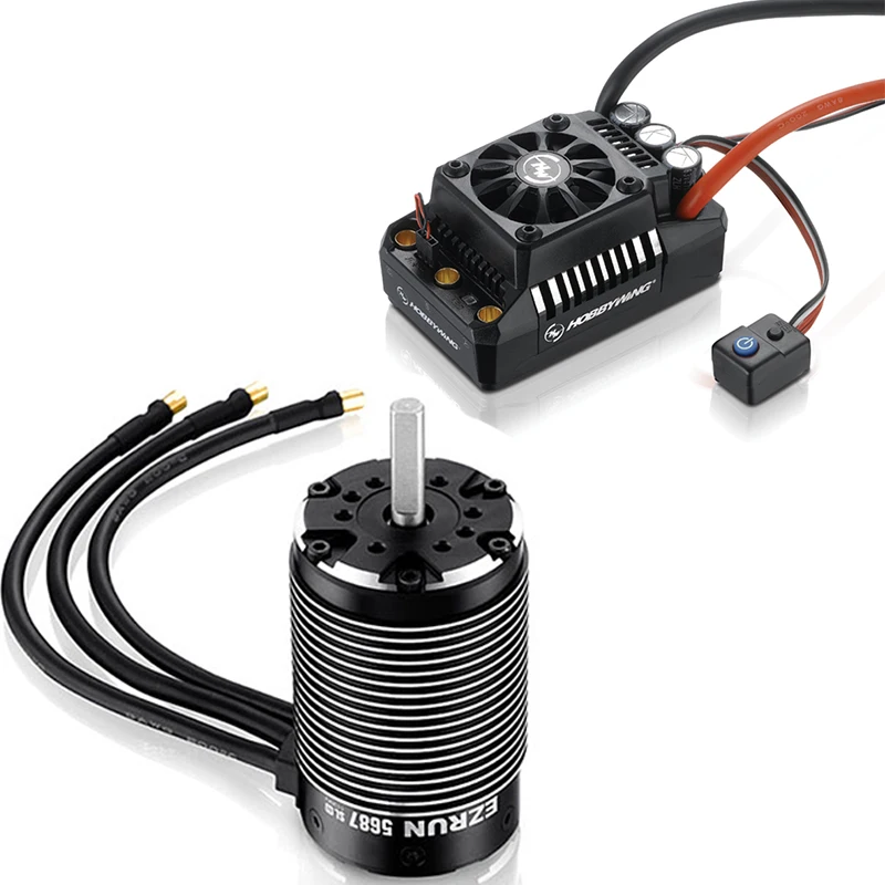 Бесщеточный 4-полюсный мотор HobbyWing 5687SL 1100KV с бесщеточным двигателем EzRun MAX6 V3 160A