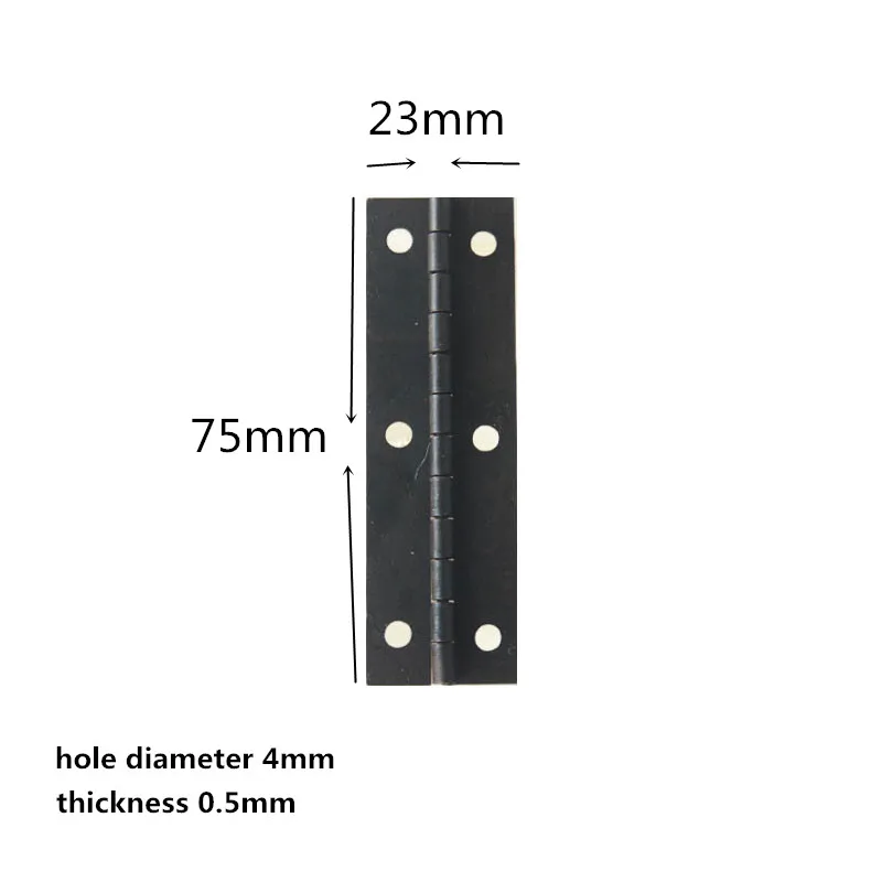 4Pcs 75*23mm Black Long Hinges Wooden Case Hinge Furniture Hinges For