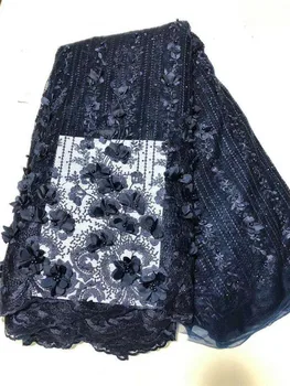 

Latest Handmade 3d flowers Indian Embroidery Tulle Lace Evening Dress French Lace Fabric African High Quality beads Net Lace