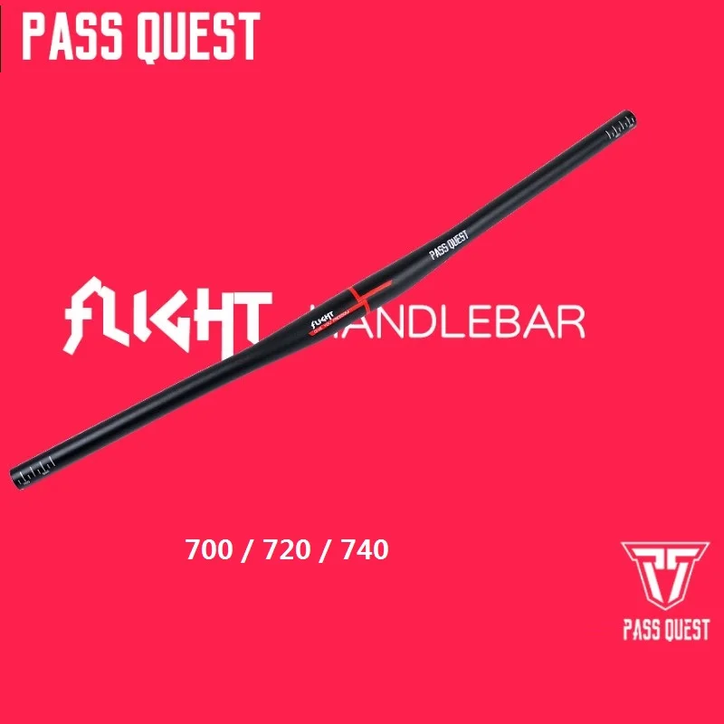 

PASS QUEST Bicycle Horizontal Handlebar 700mm 720 740 MTB Road bicycle Folding Bike 7 Degree One-Shaped Handlebar Accessories