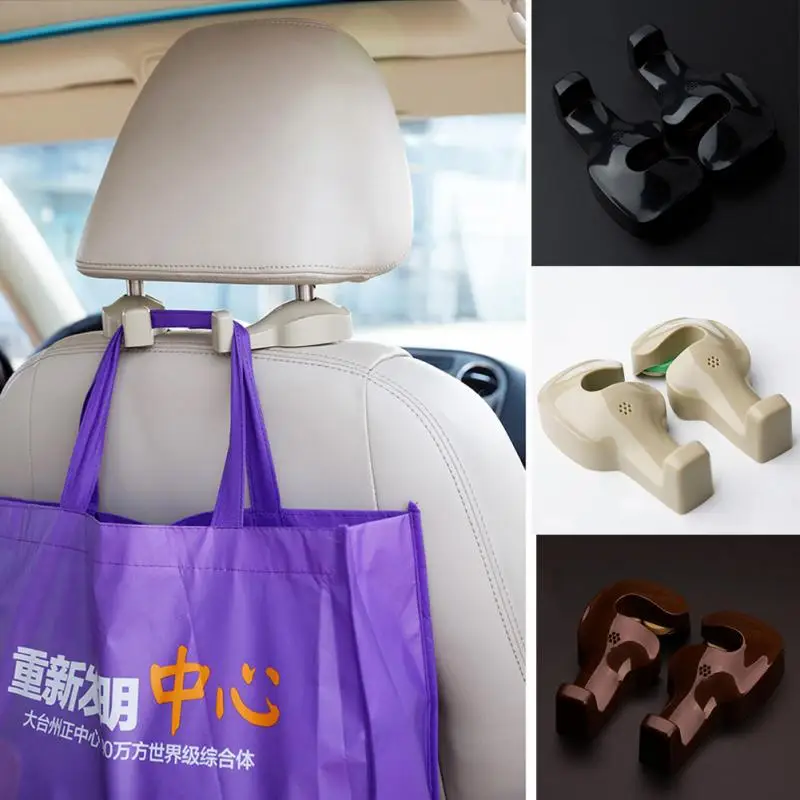 

1 Pair Car Seat Back Headrest Hanging Hooks for Cargo SUV Organizer Universal Auto Fastener & Clips Interior Accessories