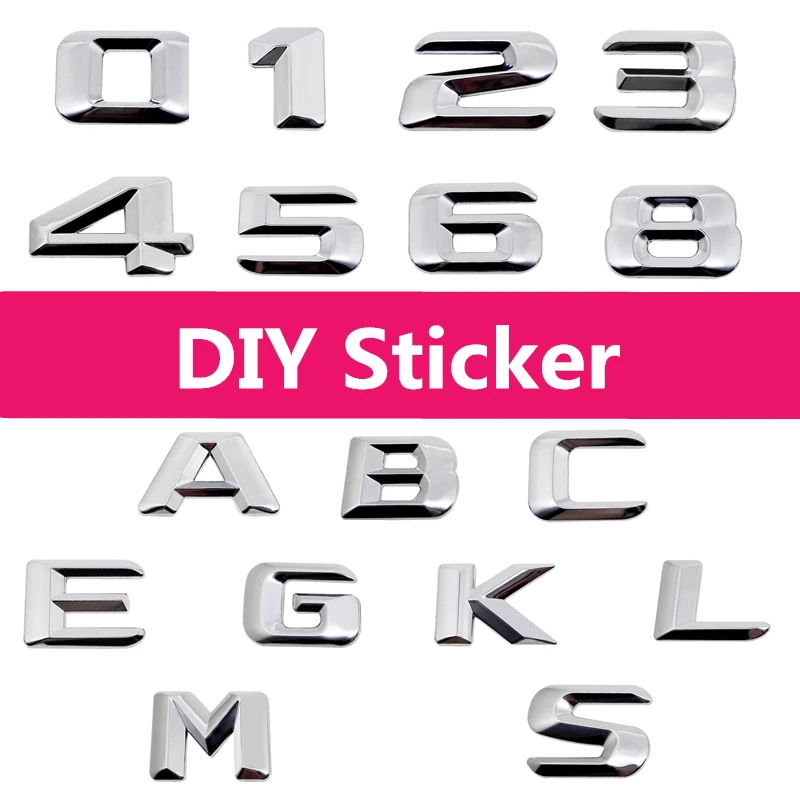 

For Mercedes Benz AMG W124 W163 Cla Gla Glc Glk Vito Gle Gls Cls Slk Smart Number Letters Rear Trunk Emblem Badge Sticker