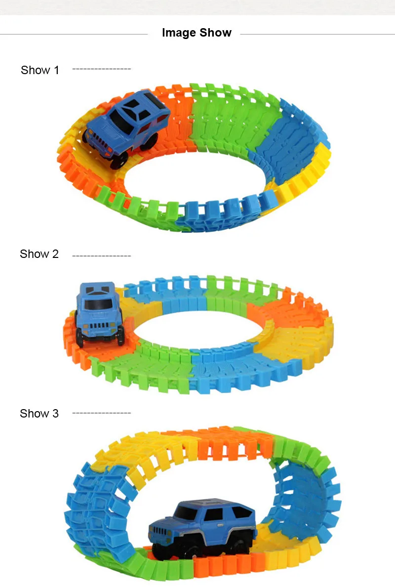 Чудесная светящаяся гоночная трасса изгиб Гибкая вспышка в темноте сборка автомобиля игрушка/100/220/300 шт. Светящиеся рельсы гоночный трек набор грузовик