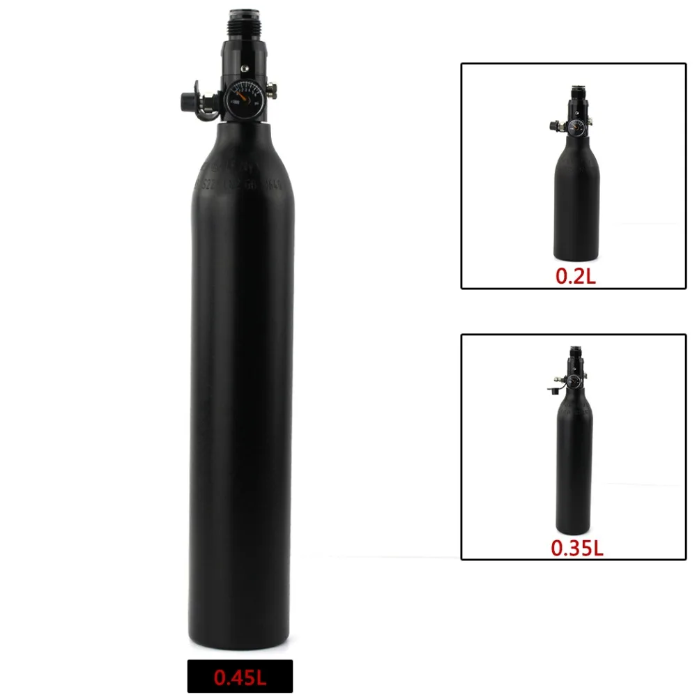 PCP Paintball Airforce Scuba Pump 4500psi HPA Cylinder 300bar Air Bottle Aluminum Alloy Tank M18x1.5 Black 0.2L 0.35L 0.45L PCP Paintball Airforce Scuba Pump 4500psi HPA Cylinder 300bar Air Bottle Aluminum Alloy Tank M18x1.5 Black 0.2L 0.35L 0.45L