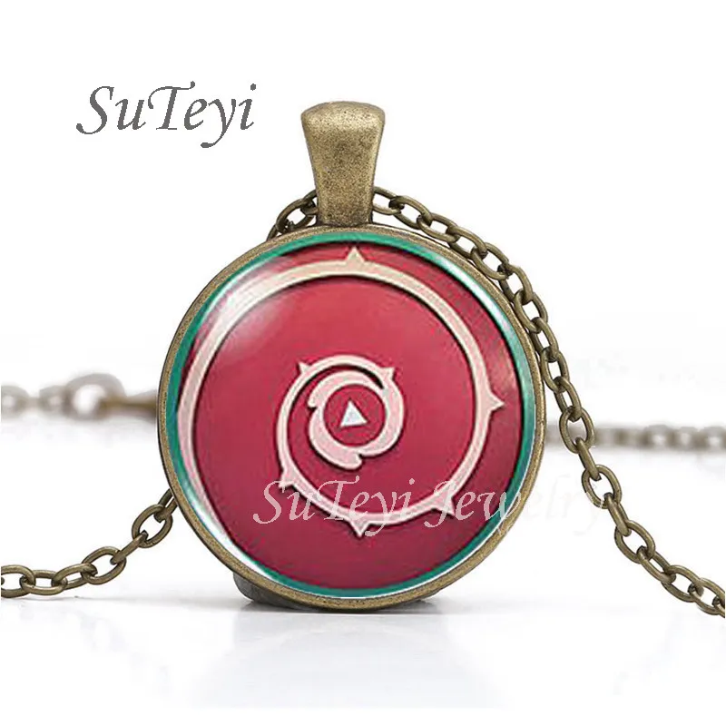 

Fashion US Animax Steven Universe Shield Cabochon Mens Handmade Necklace brass silver Pendant steampunk Jewelry Gift women chain