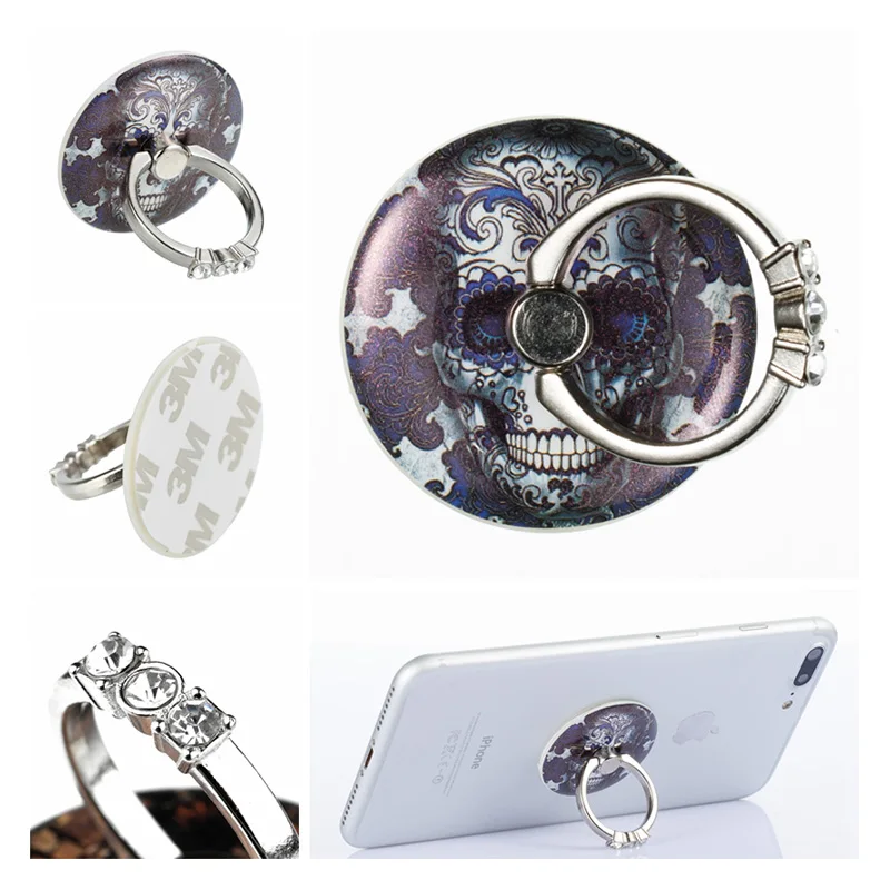 Diamond Finger Ring Holder 360 Degree Metal Smartphone Mobile Phone Hand Ring Bracket For iPhone ipad Samsung Huawei Tablet