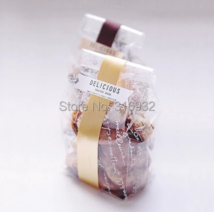

E1 KOREA clear thicken letters design stand up Gift Food Bread Party Dessert Packaging Kraft Snack Chocolate Package Bag