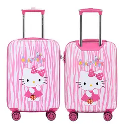 Hellokitty Детский бутик дело тележки, 20 "студенческий портфель, мультфильм чемодан, девушка интернат Box, мода valise, лучший подарок багажник