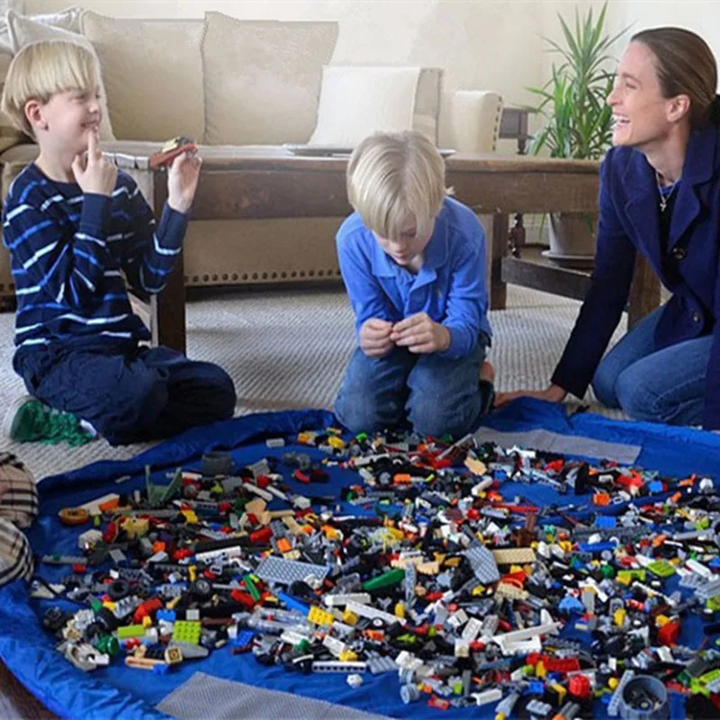 المحمولة لعب الاطفال حقيبة التخزين الأطفال حصيرة اللعب ليغو لعب حامل مُنظِم بن البساط مربع في الهواء الطلق سجادة للرحلات بطانية Sml حجم