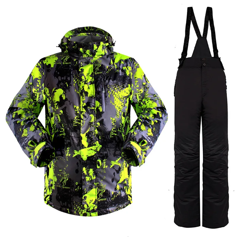 Los más nuevos hombres chaqueta + Pantalones Chaquetas de snowboard deportes impermeable a prueba de viento y transpirable esquí nieve invierno esquí Trajes XXL