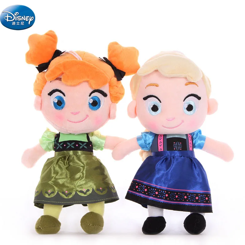 

Frozen Princess Anna& Elsa plush toys Disney 30 cm dolls Kids Wedding toys girls Birthday Gift Family toys