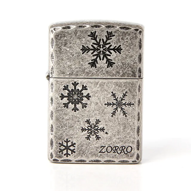 

ZORRO Snowflake Chief Gas Cigarette Lighter Cigarettes Kerosene Flint Petrol Vintage Gasoline Lighter Oil Petrol Refillable