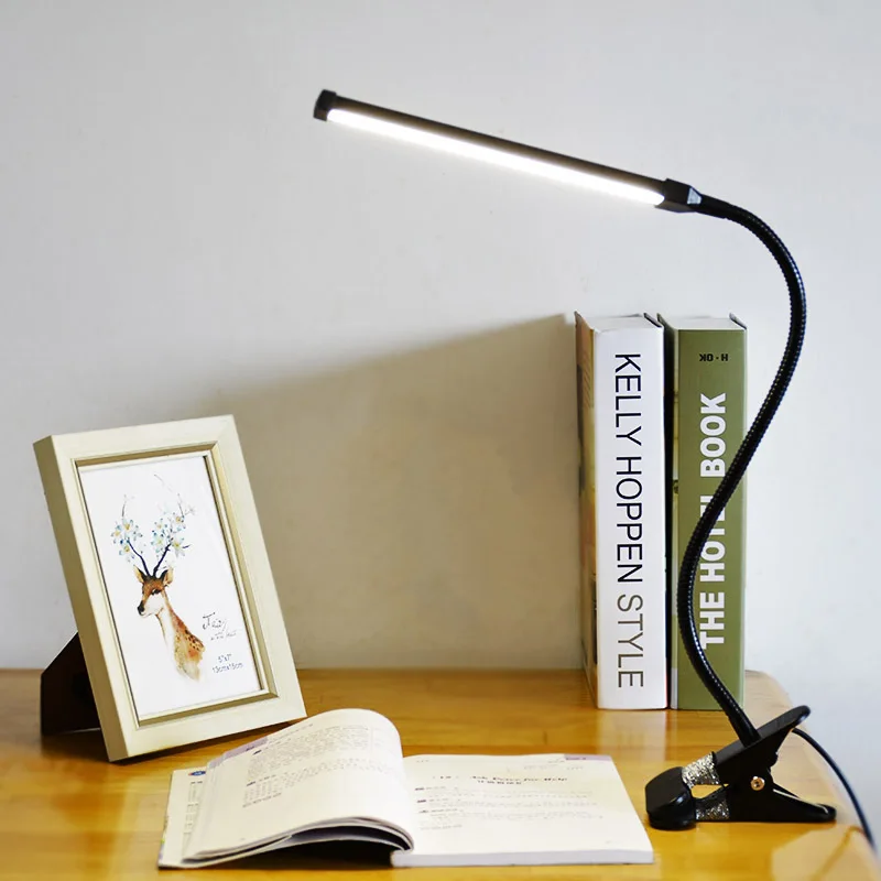 

TZ Usb LED Flexo Table Lamp With Clip Dimmable Rechargeable Flexible Luminaria Desk Lamp For Study Book Light 5V 8W 90801