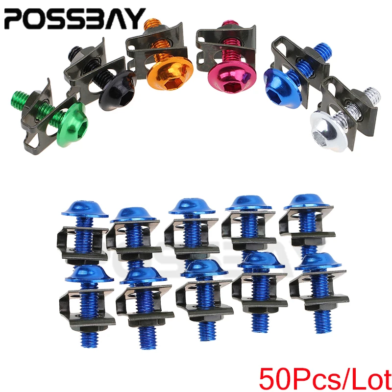 Posbay 50 шт./лот M6 мотоцикл обтекатель тела Болты Винты для Yamaha XT660Z Tenere Honda CBR1000 RR Kawasaki