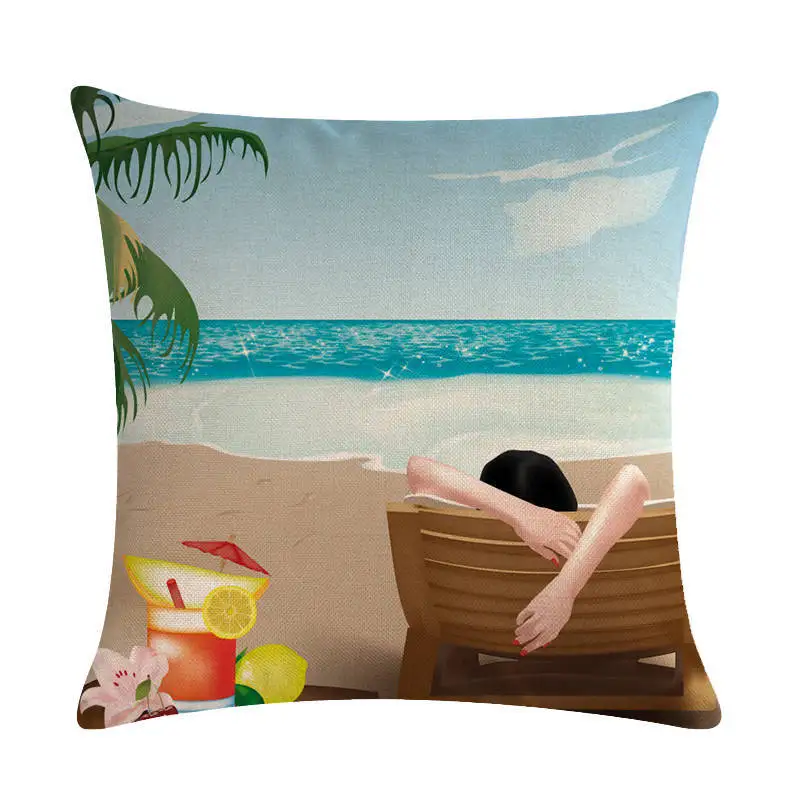 Морские и пляжные декоративные растения подушки покрытие кровать персонализированные балки наволочки для диванной подушки пользовательские принты для домашнего декора подарок ZY1026