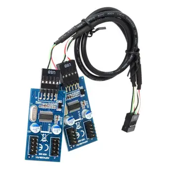 

9Pin USB 2.0 Header to 2/4 Female Extension Adapter Cable Port Multiplier Hub Cable For Computer Desktop