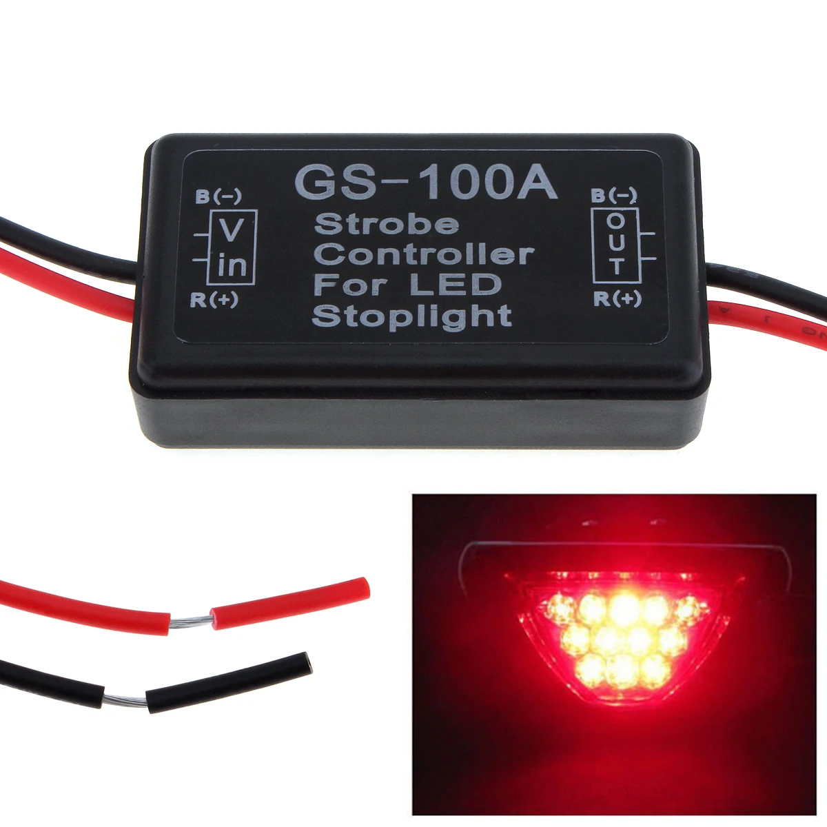 

Waterproof GS-100A LED Brake Stop Light Lamp Flash Strobe Controller Flasher Module for Car Vehicle LED Brake Stop Light Lamp