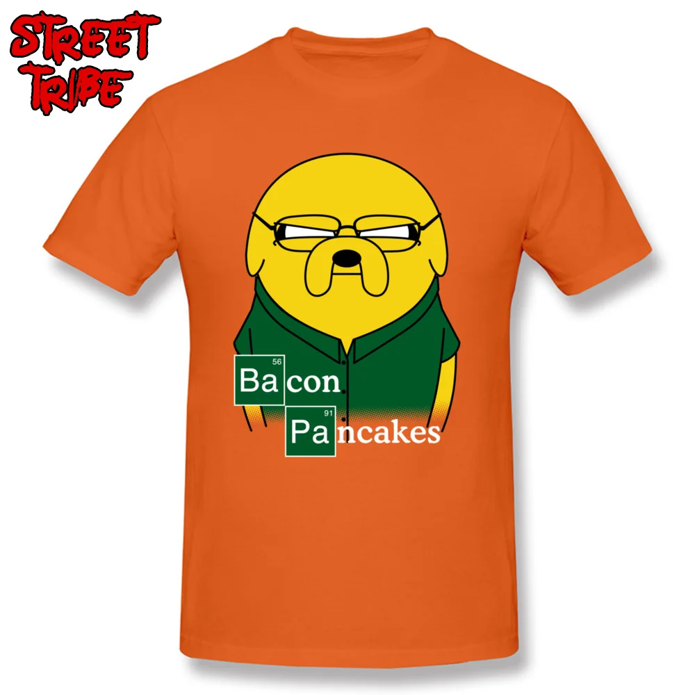 Bacon Pancakes Summer T-Shirt for Men 100% Cotton Fabric April FOOL DAY Tops & Tees Tshirts Short Sleeve Hot Sale Round Neck Bacon Pancakes orange