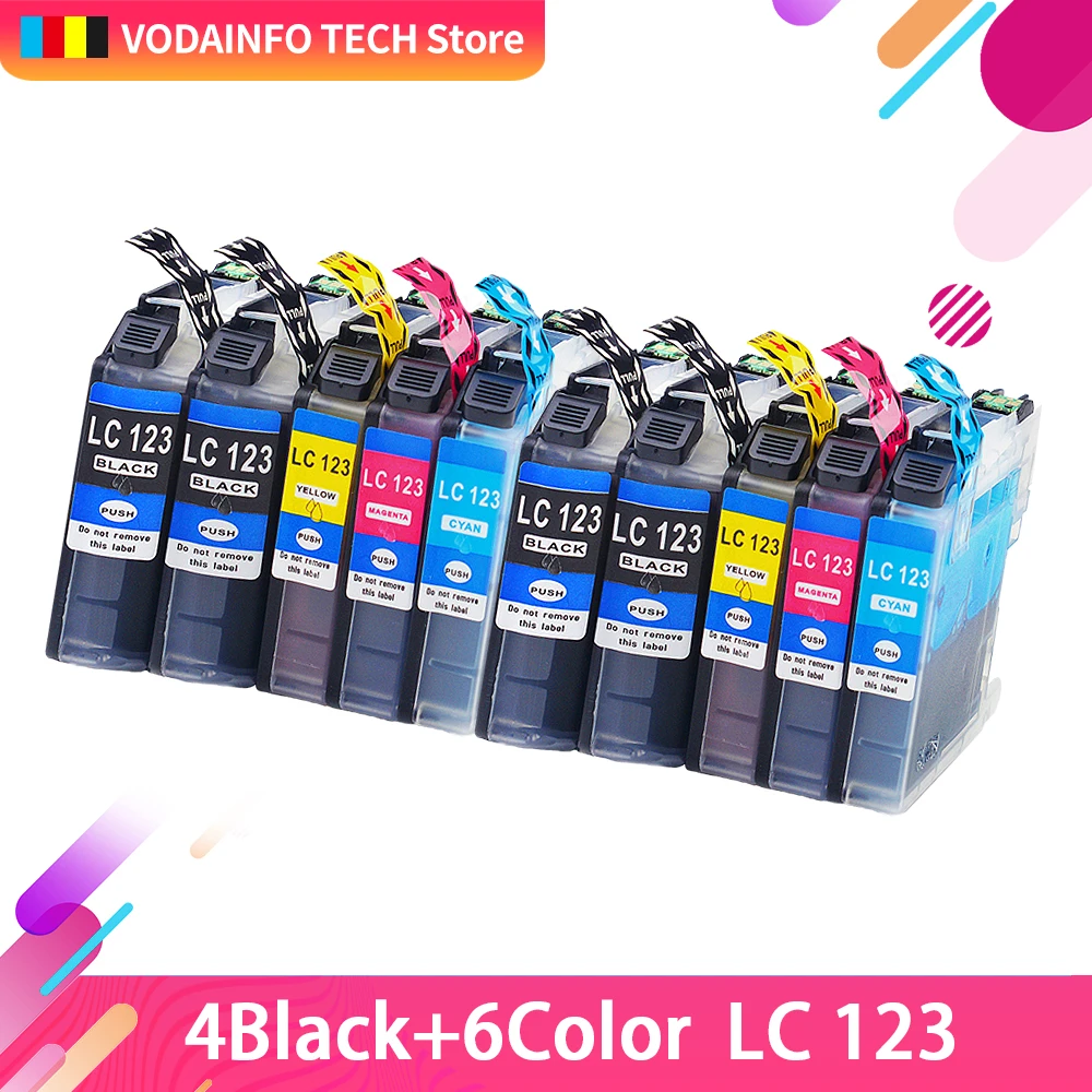 10 pk LC123 xl для Brother DCP-J4120DW J562DW MFC-J480DW J680DW J880DW J4420DW J4620DW J4625DW совместимый картридж с