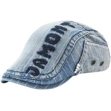 JAMONT летний мужской берет винтажный Повседневный хлопковый Козырек Кепка s Модные Плоские береты с буквами Кепка для мужчин Регулируемая женская шапка