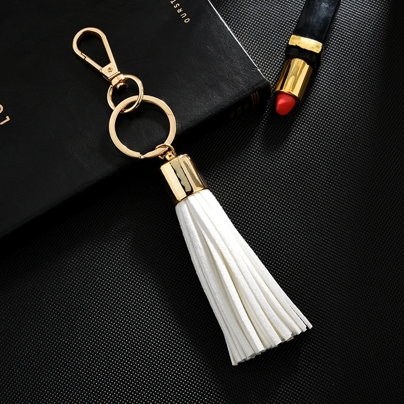 Best Fashion Tassel Key Chain Leather Keychain Alloy Jewelry For Women Girl Bag Car Key Ring Holder Charms Accessory 253WA