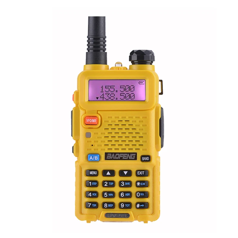 Baofeng UV-5R профессиональная рация 5 Вт UHF VHF портативная UV5R двухсторонняя радиостанция UV 5R охотничий CB трансивер радиоприемник - Цвет: Yellow