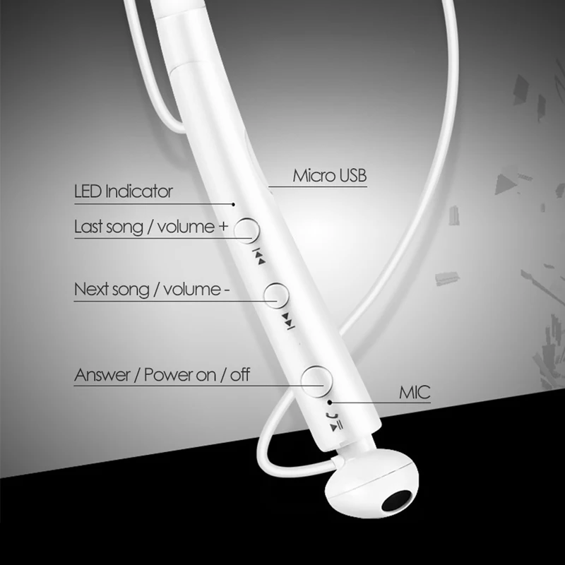 HBQ Q14 Bluetooth наушники гарнитура с шейным ободком беспроводные спортивные для Xiaomi