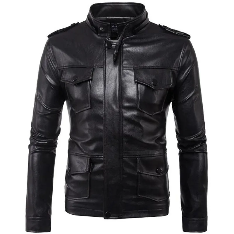 Leather Jacket Men Vintage Mens Faux Leather Jacket Coat Male veste cuir homme 2018 New Winter Moto Slim Fit Black Bomber Jaket Leather Jacket Men Vintage Mens Faux Leather Jacket Coat Male veste cuir homme 2018 New Winter Moto Slim Fit Black Bomber Jaket