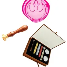 Пользовательский логотип Vingage REBEL Symble в Звездных войнах свадебные приглашения восковое запечатывание печать штамп восковые свечи плавление ложка Подарочная коробка набор