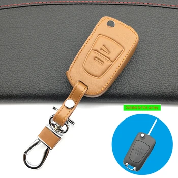 

Fashion Style 100% Genuine Leather Remote Control Car Key Cover Skin Case For Opel Car Keys Accessories Shell