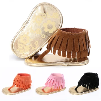 

Newborn Baby Girl Shoes Tassel Solid Infant Soft Anti-slip Shoes Toddler Garden Bohemian Style Fashion Summer New D35