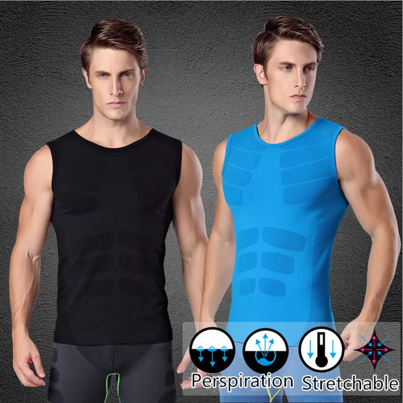 

Men's Sleeveless Body Sculpting Light Pressure Comfortable Quick-drying Tight Fitting Sports Vests(not Include Shorts)