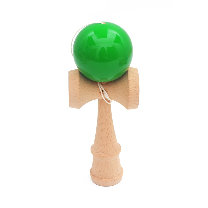 Деревянные игрушки спортивная игрушка для игр на открытом воздухе мяч шар Kendama PU Краски 18,5 см строки профессиональные игрушки для взрослых для активного отдыха и развлечений - Color: Green
