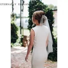 Новая белая/слоновая кость 1 слой кружевная короткая свадебная вуаль свадебные аксессуары с гребнем EE 407