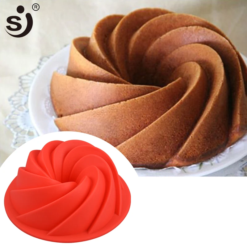 

SJ Swirl 3d silicone cake mold round shape Bake Pan Mousse Cake Mould Silicone Molds Dish Bakeware For Baking Decorating Tools